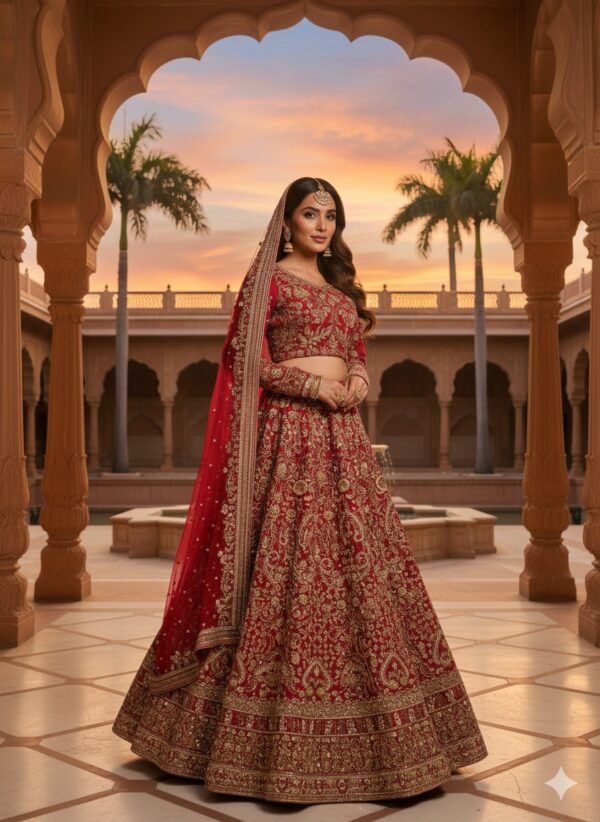The Maharani Red Bridal Ensemble