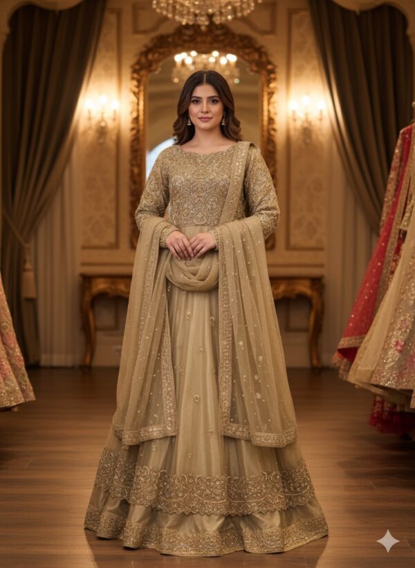 The Charlotte Gown: Exquisite Zari Net Formal